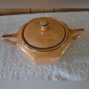 vintage peach lusterware sugar bowl